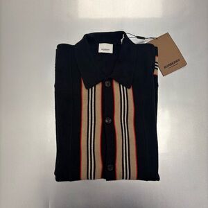 🔥🔥 NWT Burberry Icon Stripe Wool Cardigan Black XL Men’s